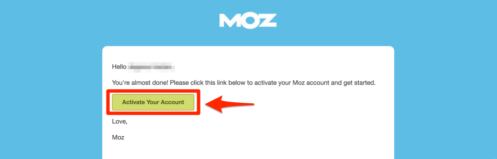 Mozからきたメールを確認し、activateする